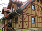 LEHM 2012: Neubau in Nauendorf mit Holz und Leichtlehm nach historischem Vorbild, mit Lehmputz im Außenbereich (Ausführung durch Fa. Lehmbaustoffe Thilo Schneider)